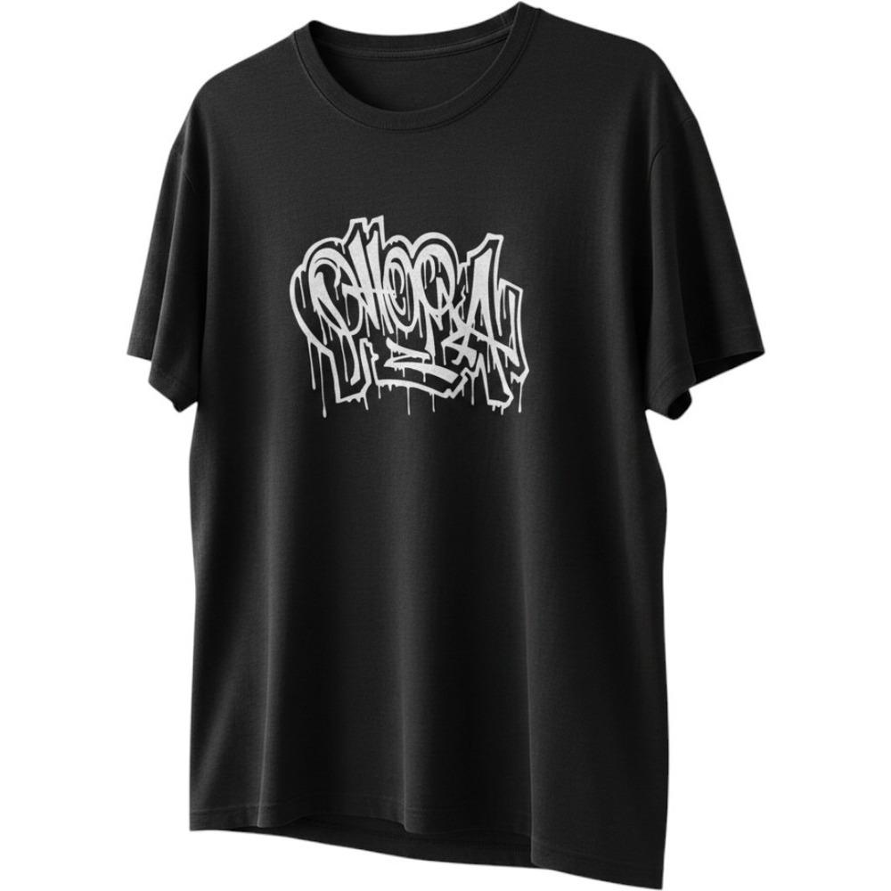 Yours Truly Clothing Graffiti Logo Graphic T-Shirt Black Mens Size Medium